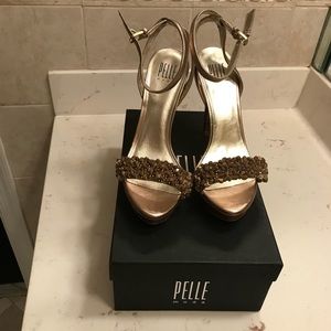 Gorgeous Metallic Gold Pelle Moda sandals